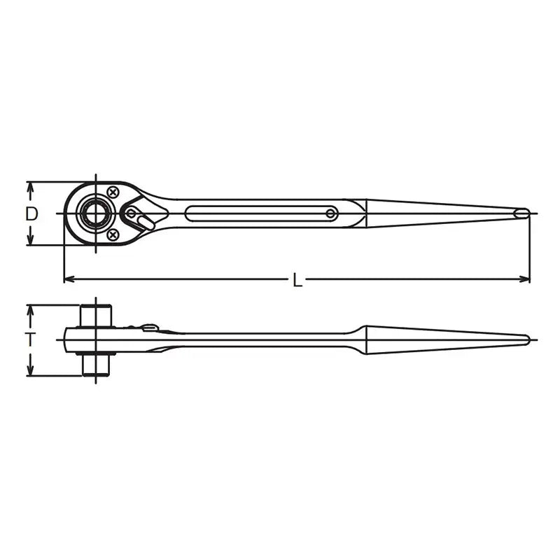 Ko-ken Tools Spud Ratchet 12 x 14mm 12 point Length 250mm Ko-ken Tools