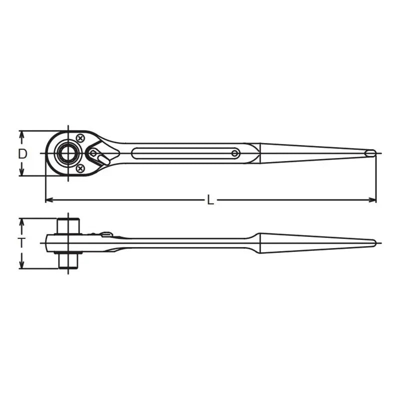 Ko-ken Tools Spud Ratchet 14 x 17mm 12 point Length 380mm Ko-ken Tools