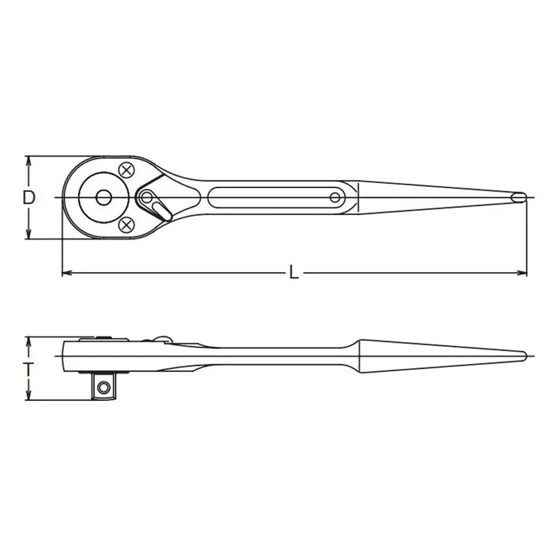 Ko-ken Tools Spud Ratchet Square Length 380mm Push Button Ko-ken Tools