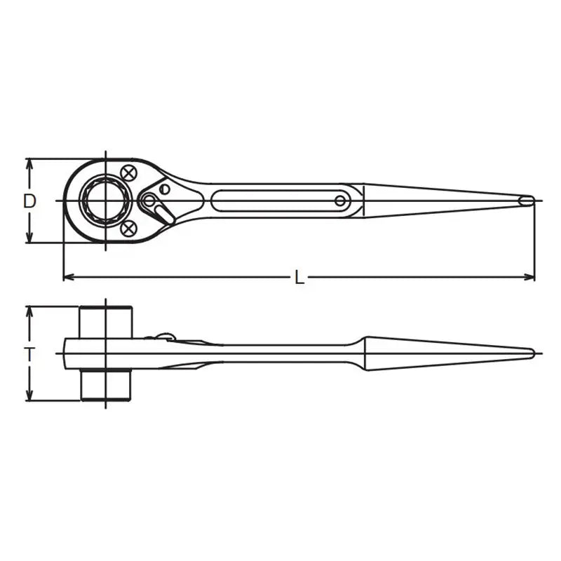 Ko-ken Tools Spud Ratchet 24 x 30mm 12 point Length 380mm Ko-ken Tools