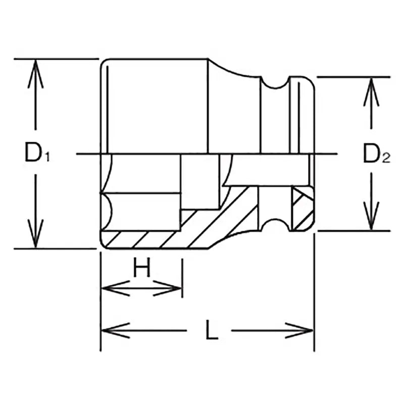Ko-ken Tools 1.1/2 Sq. Dr. Socket 2.15/16 12 point Length 105mm Ko-ken Tools