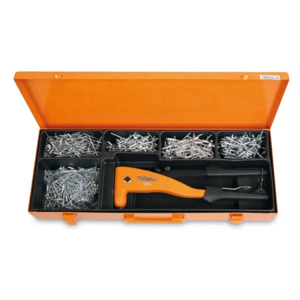 Beta Tools (Article# 1741/C5) 1741 Riveting Pliers with 700 Aluminum Assortment Rivets - BT 017410035 
