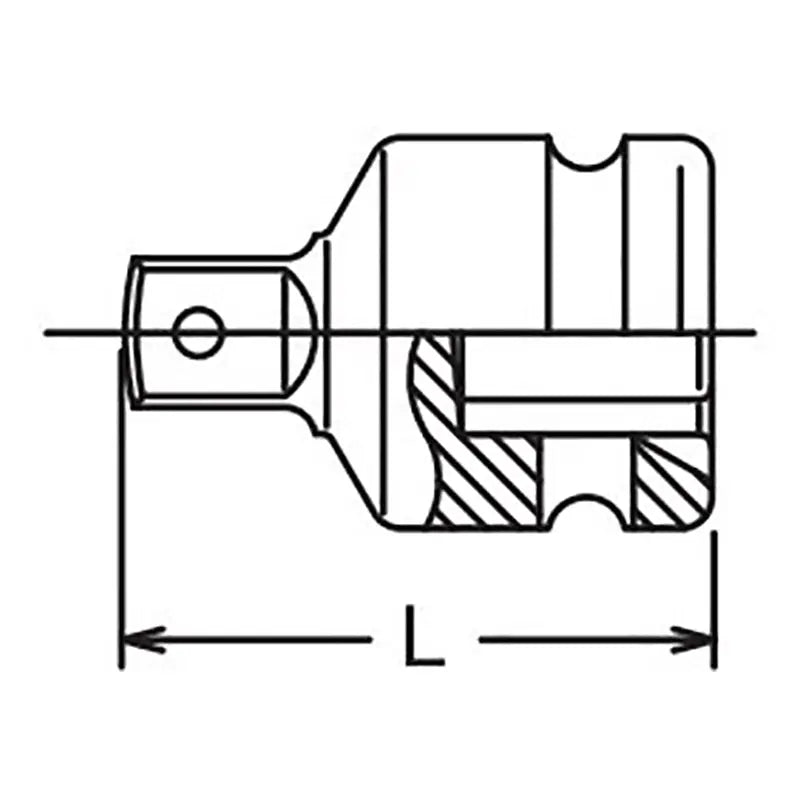 Ko-ken Tools 1.1/2 Sq. Dr. Adaptor 1 Square Length 98mm Hole type Ko-ken Tools