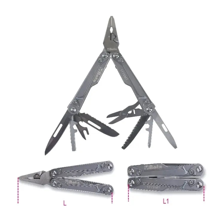 Beta Tools (Article# 1778MT) Complete Multipurpose Tool with Bits and Sheath - BT 017780055 
