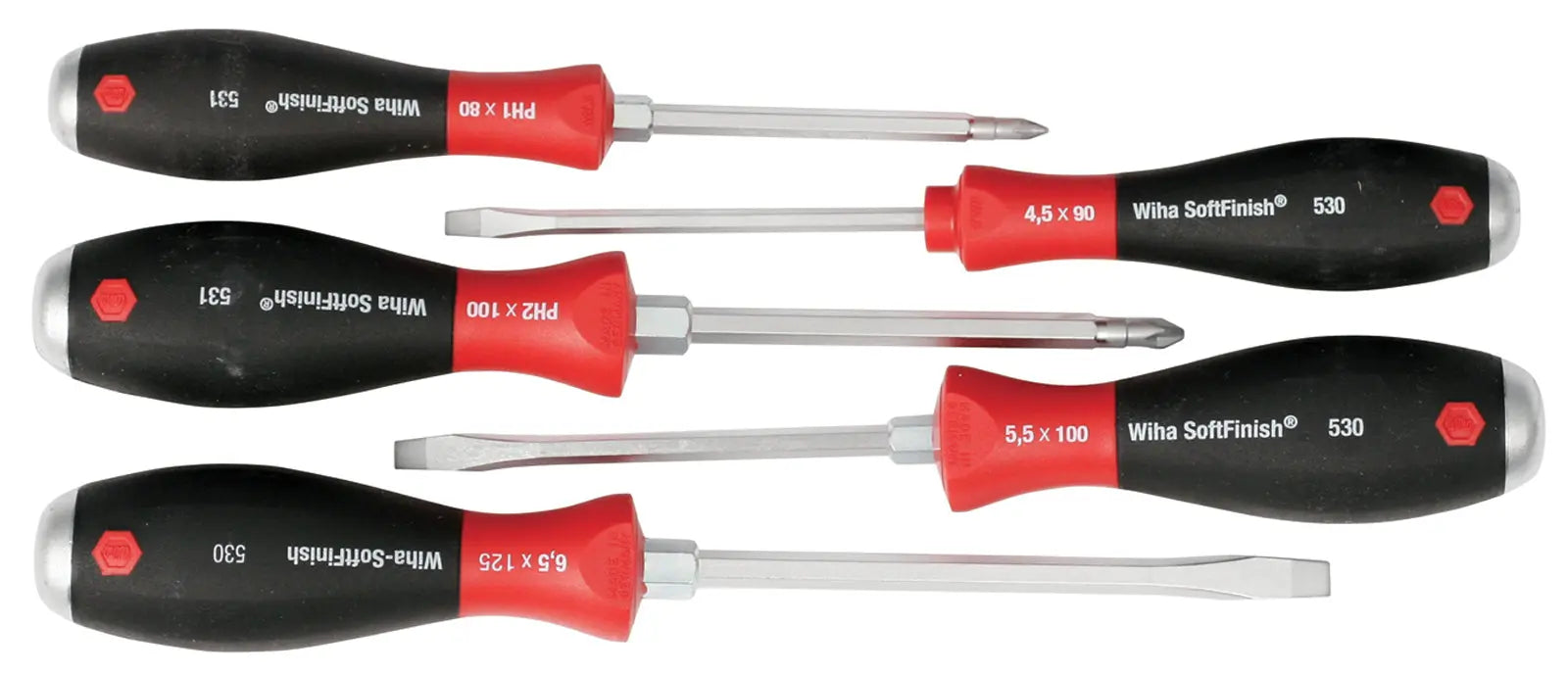 Wiha 53075, SoftFinish® XHeavy Duty Slot/Ph 5Pc Set Wiha
