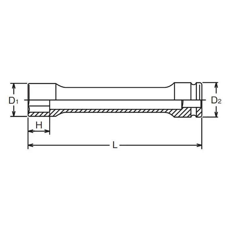 Ko-ken Tools 1 Sq. Dr. Extra Long Wheel Nut Socket 34mm 6 point Length 270mm Ko-ken Tools