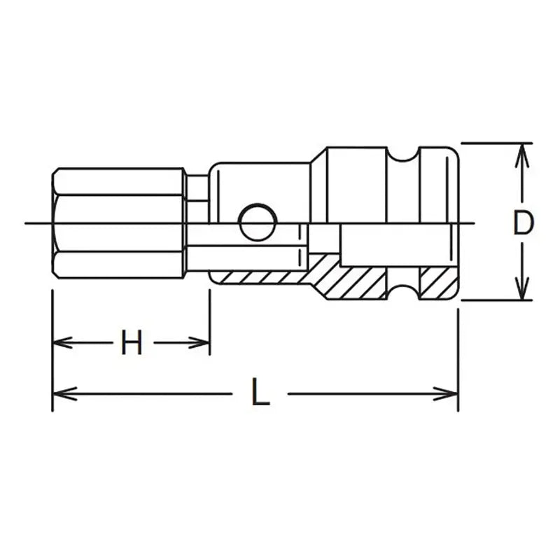 Ko-ken Tools 1 Sq. Dr. Bit Socket 19mm Hex Length 98mm Ko-ken Tools