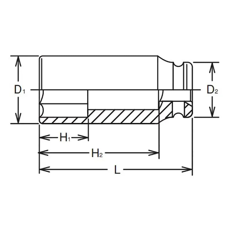 Ko-ken Tools 1 Sq. Dr. Socket 27mm 6 point Length 108mm Ko-ken Tools