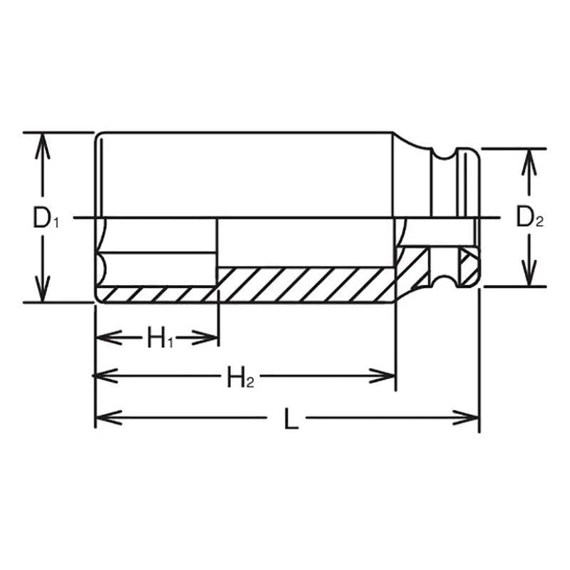 Ko-ken Tools 1 Sq. Dr. Socket 20mm 6 point Length 108mm Thin walled Ko-ken Tools