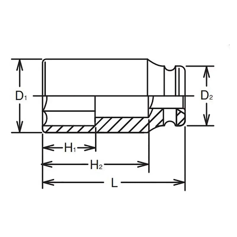 Ko-ken Tools 1 Sq. Dr. Socket 38mm 6 point Length 85mm Thin walled Ko-ken Tools