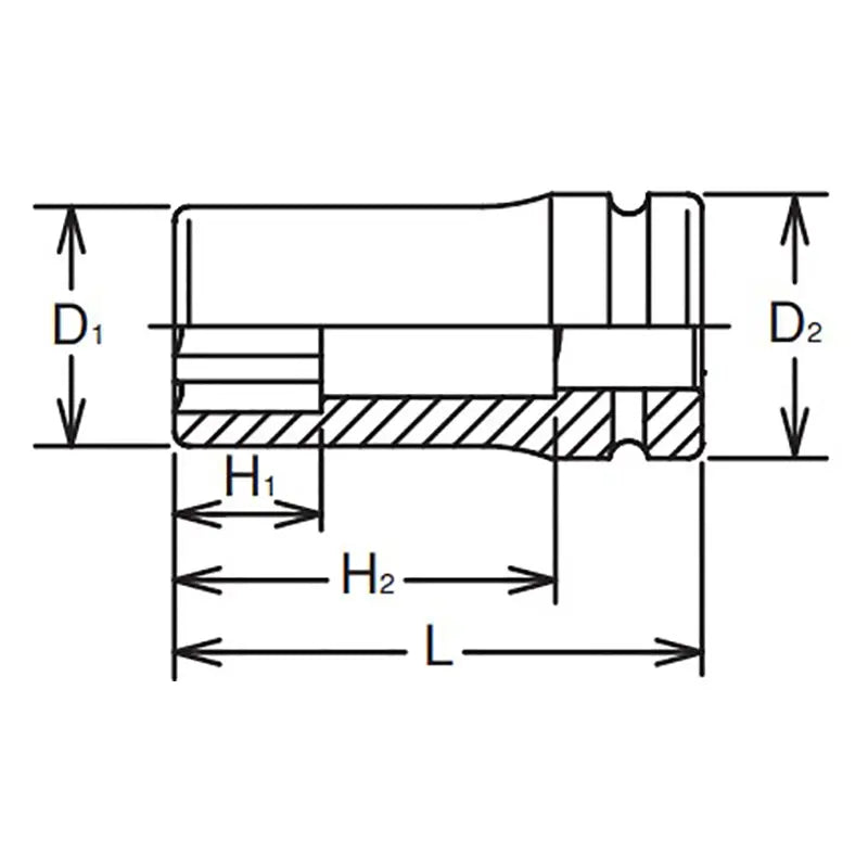 Ko-ken Tools 1 Sq. Dr. Socket 21mm Surface Drive Length 108mm Ko-ken Tools