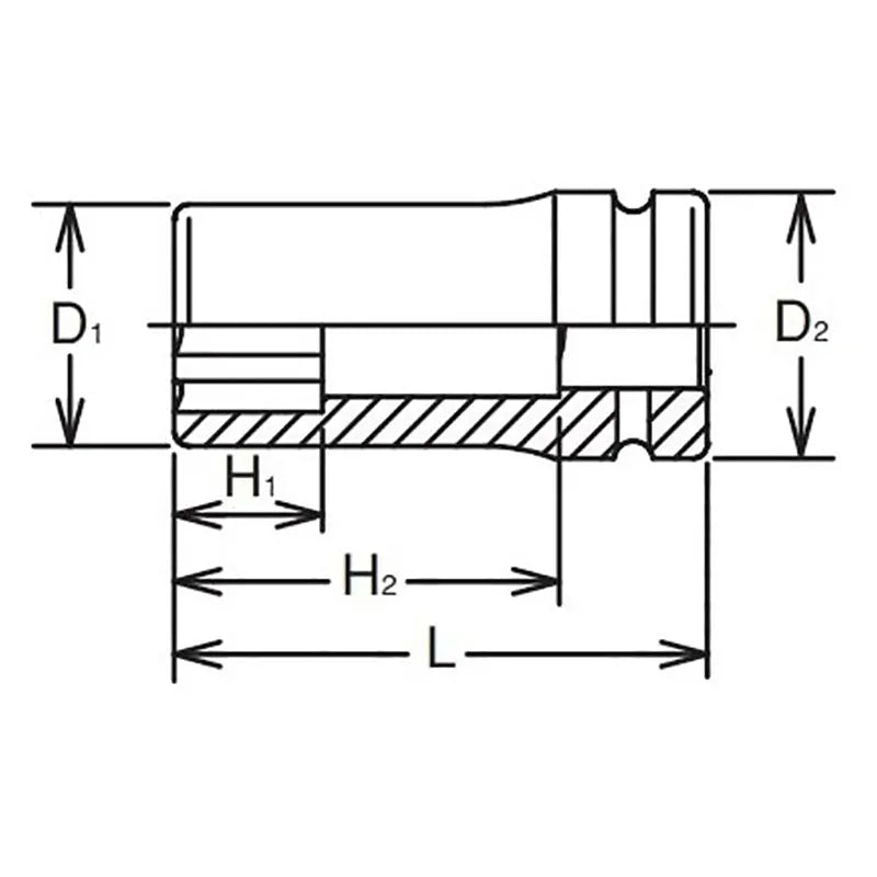 Ko-ken Tools 1 Sq. Dr. Socket 27mm Surface Drive Length 108mm Ko-ken Tools