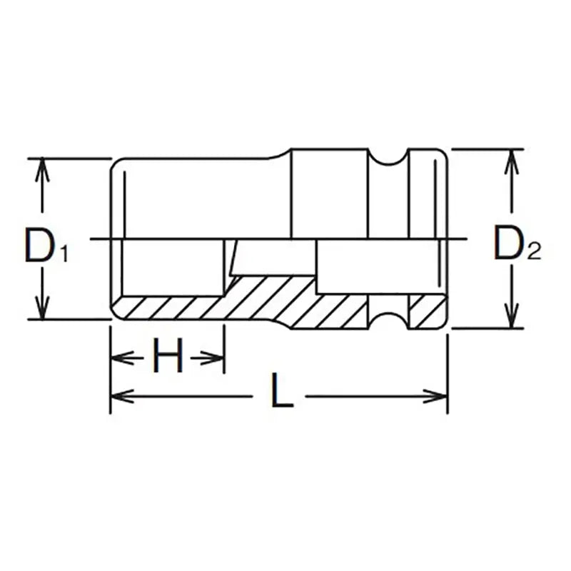 Ko-ken Tools 1 Sq. Dr. Rear Wheel Nut Socket 13/16 Square Length 72mm Ko-ken Tools