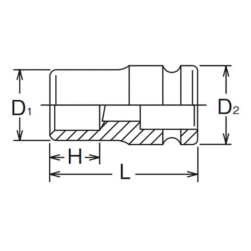 Ko-ken Tools 1 Sq. Dr. Rear Wheel Nut Socket 17mm Square Length 72mm Ko-ken Tools