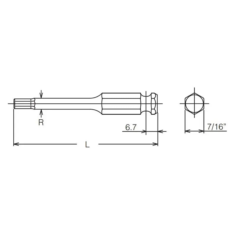 Ko-ken Tools 7/16 Hex Dr. Bit 3mm Hex Length 35mm Ko-ken Tools