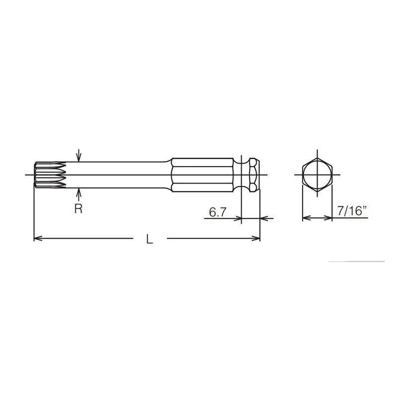 Ko-ken Tools 7/16 Hex Dr. Bit XZN M14 Triple Square Length 35mm Ko-ken Tools