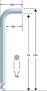 Eklind 3/8 in Bright Long Ball End Hexagon L-Key - EK 18324 Hexagon L-Key Eklind