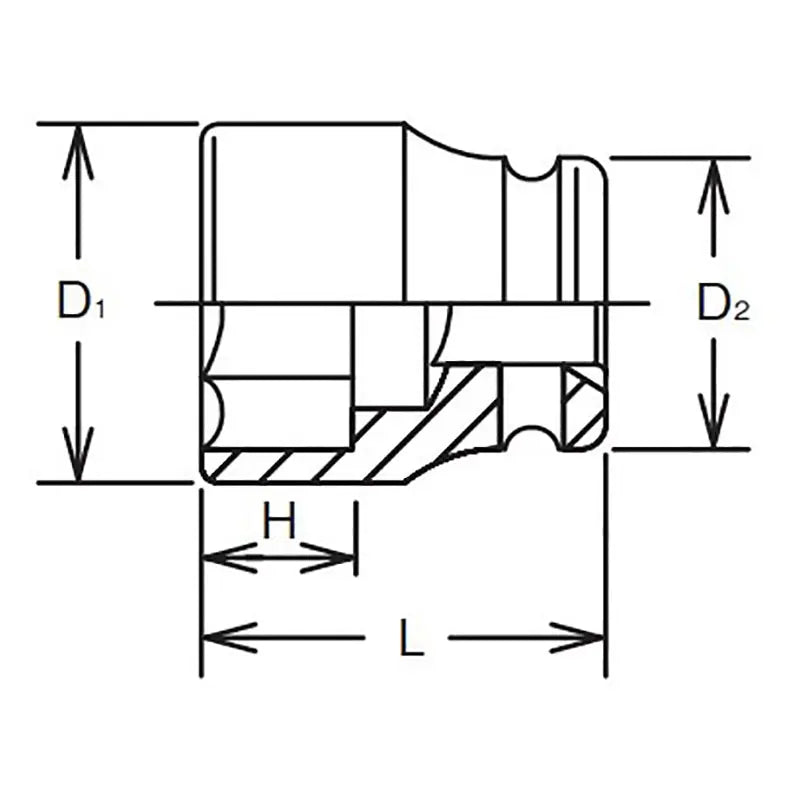 Ko-ken Tools 1 Sq. Dr. Socket 1.13/16 6 point Length 70mm Thin walled Ko-ken Tools