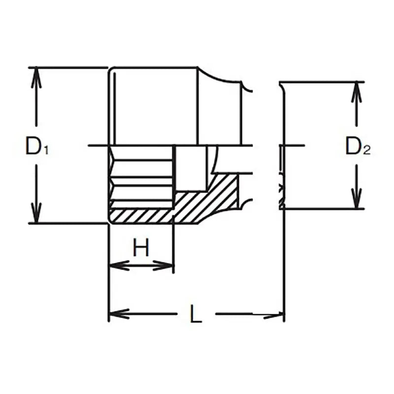 Ko-ken Tools 1 Sq. Dr. Socket 36mm Surface Drive Length 62mm Ko-ken Tools