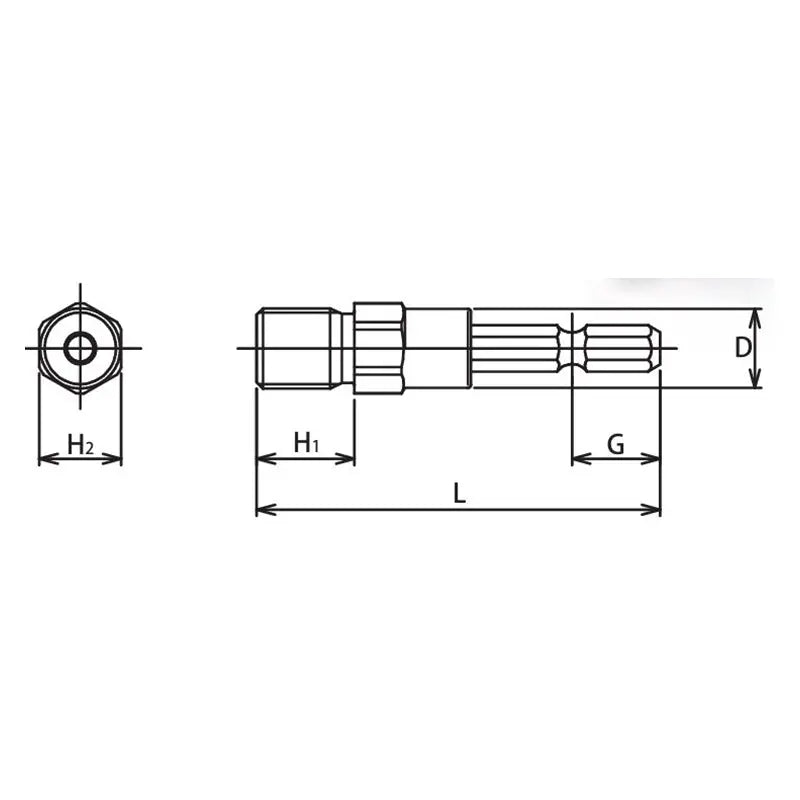 Ko-ken Tools 1/4 Hex Dr. Drill Chuck Adaptor (9.5mm groove) 3/8 x 24UNF Length 64mm Ko-ken Tools