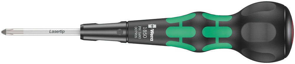 Wera 007905 (1850) PH1 x 80mm Kraftform Ball-Grip Phillips-head screwdriver Wera