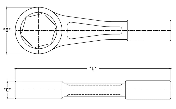 Wright Tool 6-Point Straight Handle Striking Face Safety Orange Box End Wrench, 1-7/16 in - WT 18H46 Box Wrench Wright Tool
