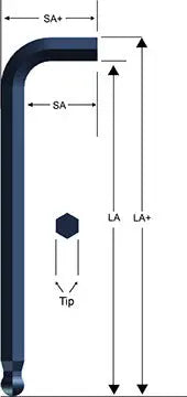 Eklind Ball End Long Arm Hexagon L-Key 5/8 in - EK 18240 Hexagon L-Key Eklind