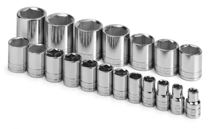 SK Tools - Set Socket 1/2dr Standard 6pt Fractional 19pc - 4120 SK Tools