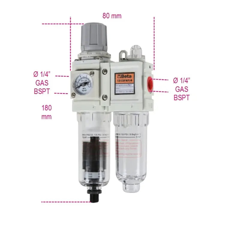 Beta Tools (Article# 1919FN1/4) Filter-Regulator Lubricator - BT 019190251 