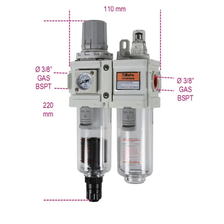 Beta Tools (Article# 1919FN3/8) Filter-Regulator Lubricator - BT 019190351 