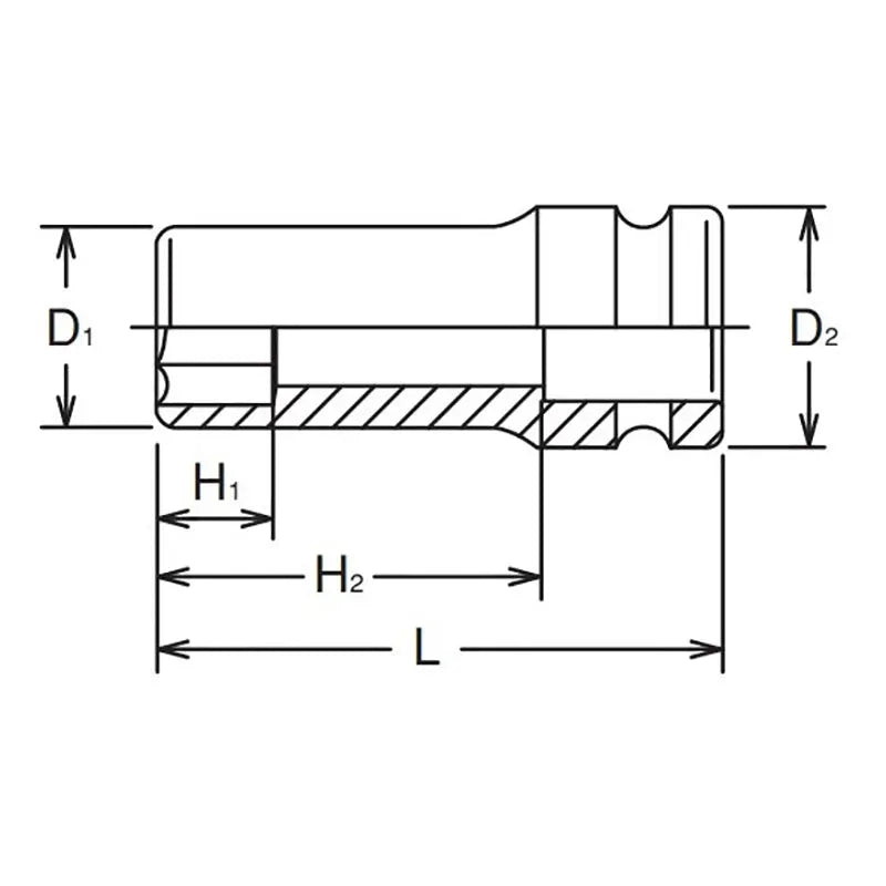 Ko-ken Tools 2.1/2 Sq. Dr. Socket 130mm 6 point Length 243mm Ko-ken Tools