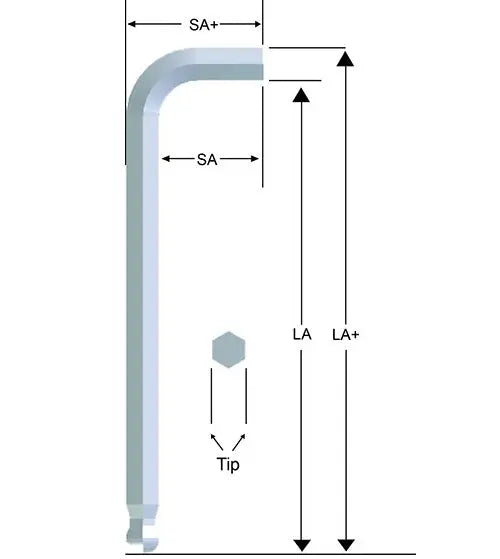 Eklind Bright Ball End Extra Long Arm Hexagon L-Key 0.05 in - EK 19303 Hexagon L-Key Eklind