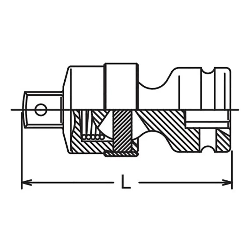 Ko-ken Tools 2.1/2 Sq. Dr. Universal Joint Length 303mm Hole type Ko-ken Tools