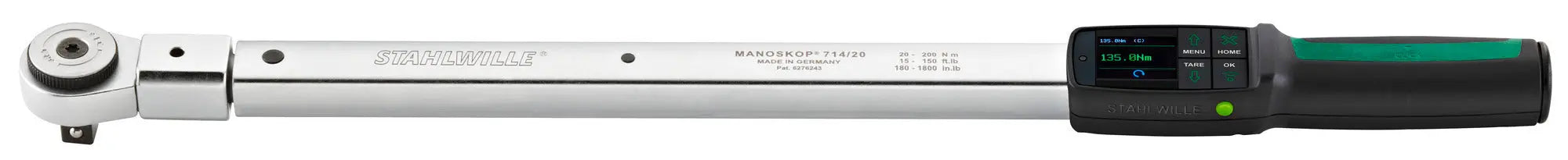 Stahlwille MANOSKOP Electromechanical Angle Torque Wrench with Insert Ratchet, 20 - 200 Nm - ST 96501020 Stahlwille