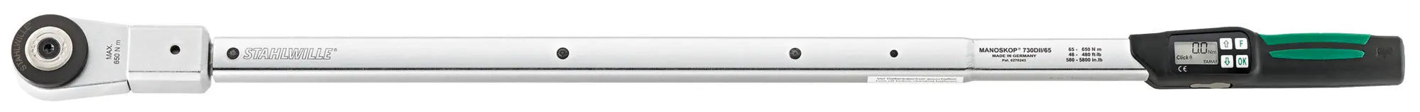 Stahlwille MANOSKOP Electromechanical Service Torque Wrench with Reversible Ratchet, II/65 - ST 96502065 Stahlwille