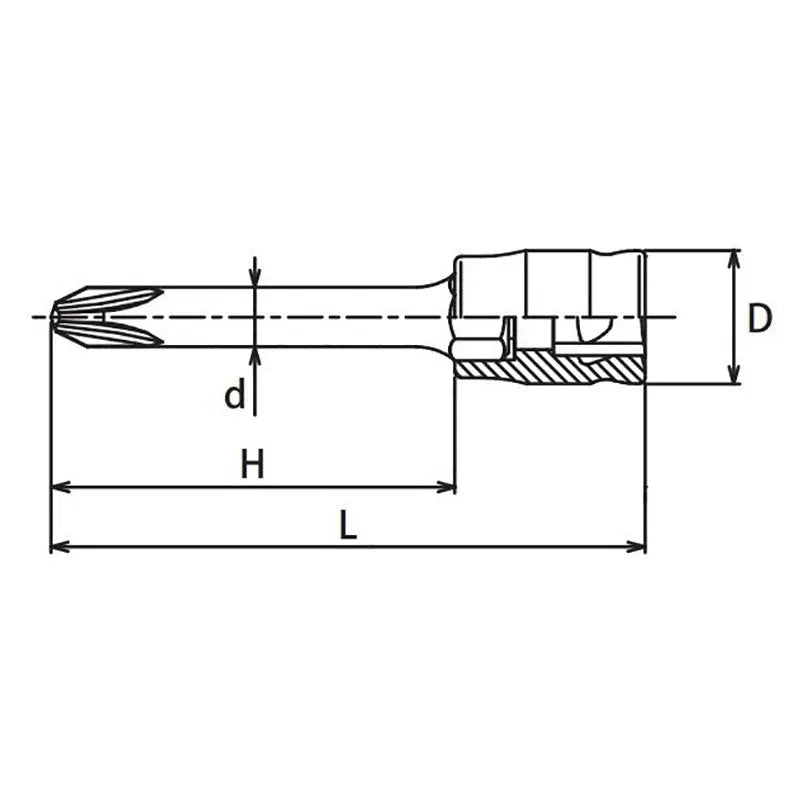 Ko-ken Tools 1/4 Sq. Dr. Bit Socket PH3 Length 28mm Z-series Ko-ken Tools