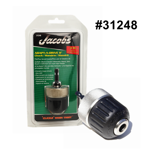 Jacobs Chuck Jacobs 500/700 Series Professional Hand Tite Keyless Drill Chuck, 3/8 in - GW 31248 Drill Chuck