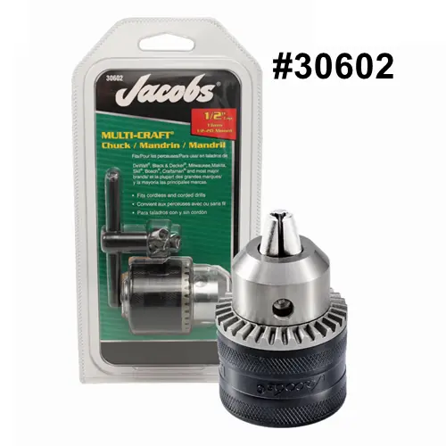 Jacobs Chuck Jacobs Multi-Craft Series Keyed Drill Chuck, 1/2 in x 1/2 in-20 - GW 30602 Drill Chuck Jacobs Chuck
