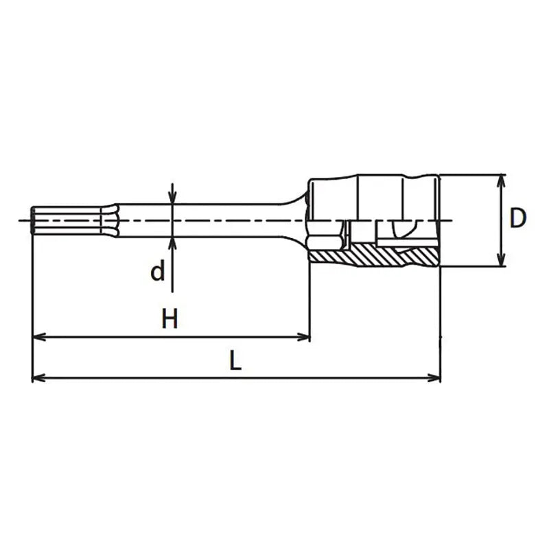 Ko-ken Tools 1/4 Sq. Dr. Bit Socket 4mm 6 point Length 50mm Z-series Ko-ken Tools