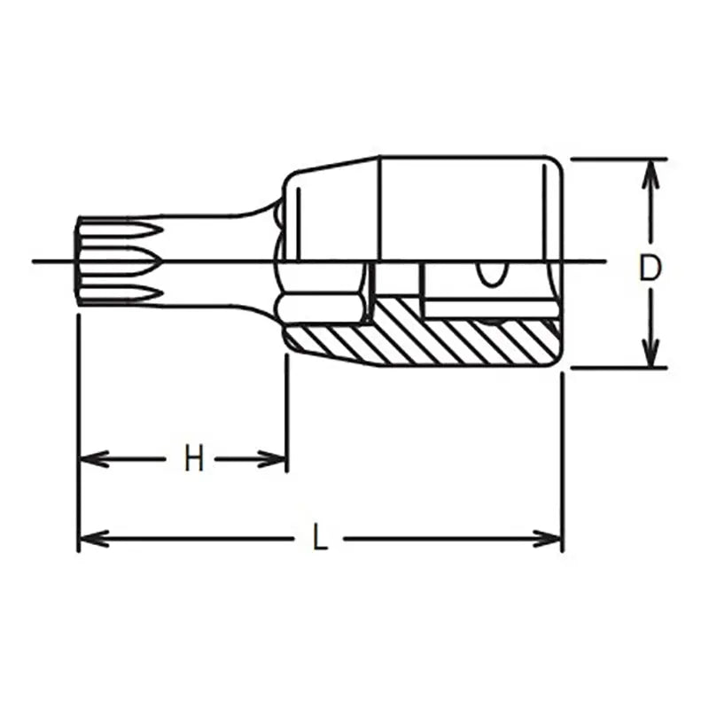 Ko-ken Tools 1/4 Sq. Dr. Tamper-Resistant TORXplusÂ® 27IPR Bit Socket - Length 28mm Ko-ken Tools