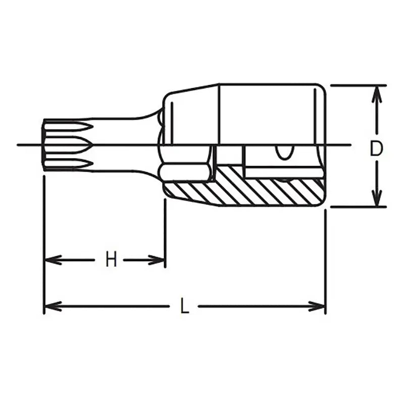 Ko-ken Tools 1/4 Sq. Dr. Tamper-Resistant TORXÂ® T25H Bit Socket - Length 28mm Ko-ken Tools