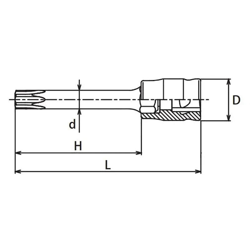 Ko-ken Tools 1/4 Sq. Dr. Z-Series TORXÂ® T20 Bit Socket - Length 28mm Ko-ken Tools