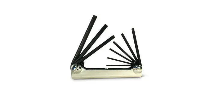 Wright Tool Set of 9 Fractional Metal Fold-Up Hexagon Key, 5/64 in - 1/4 in - WT 9E20911