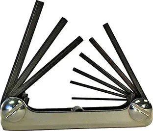 Eklind Set of 9 Fold-Up Hexagon Key with Classic Steel Handle - EK 20912 Hexagon Key Fold-Up Set Eklind