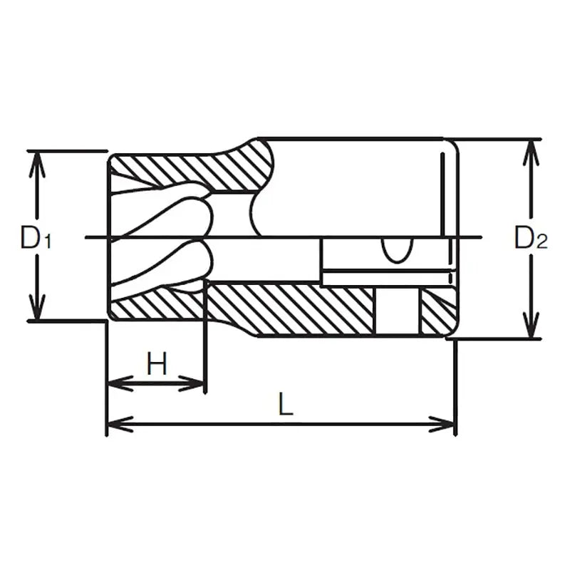 Ko-ken Tools 1/4 Sq. Dr. Nut Twister 5.5mm Length 23mm Ko-ken Tools