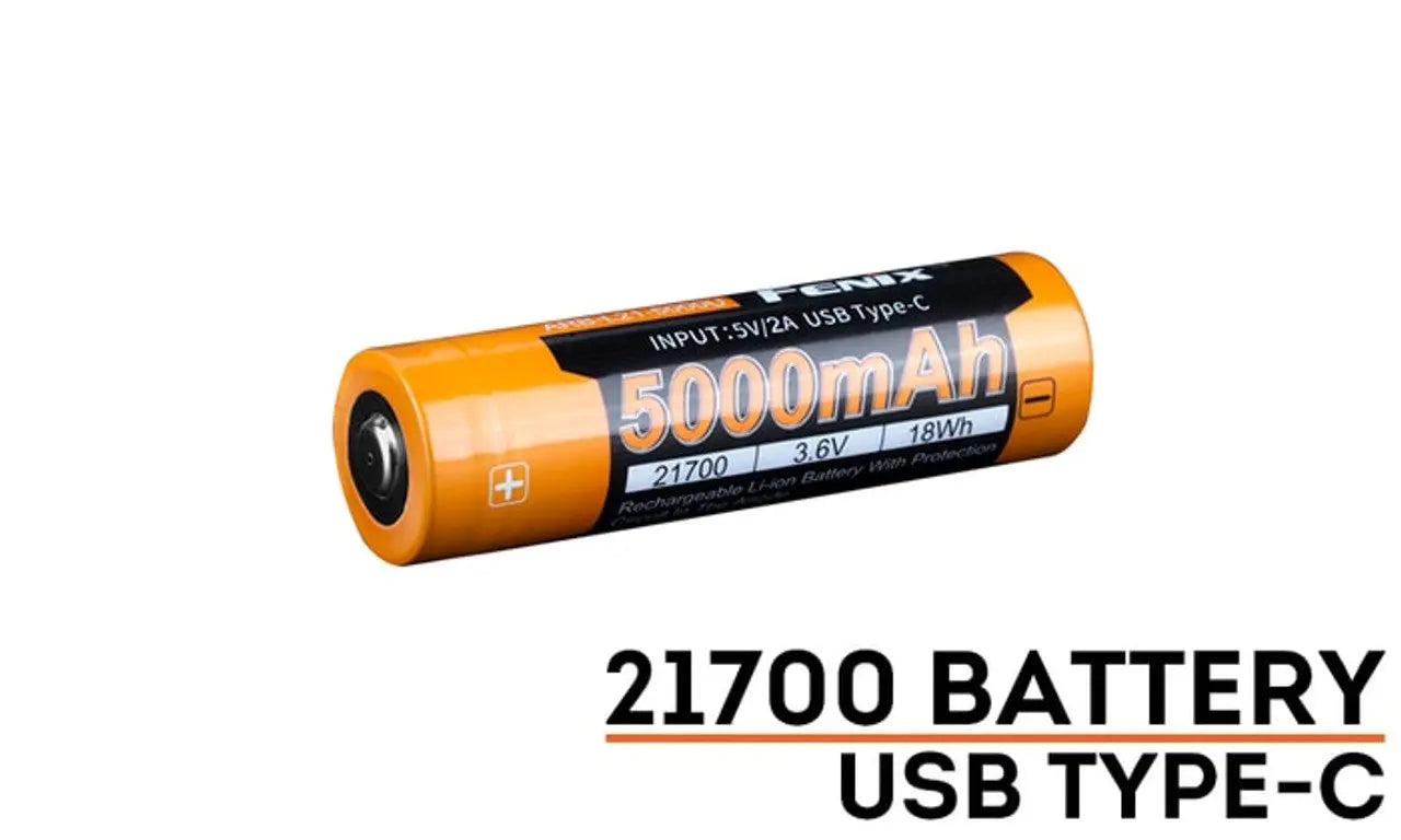 Fenix 21700 USB-C Rechargeable Battery, 5000mAh - F FX-ARBL215000U Fenix
