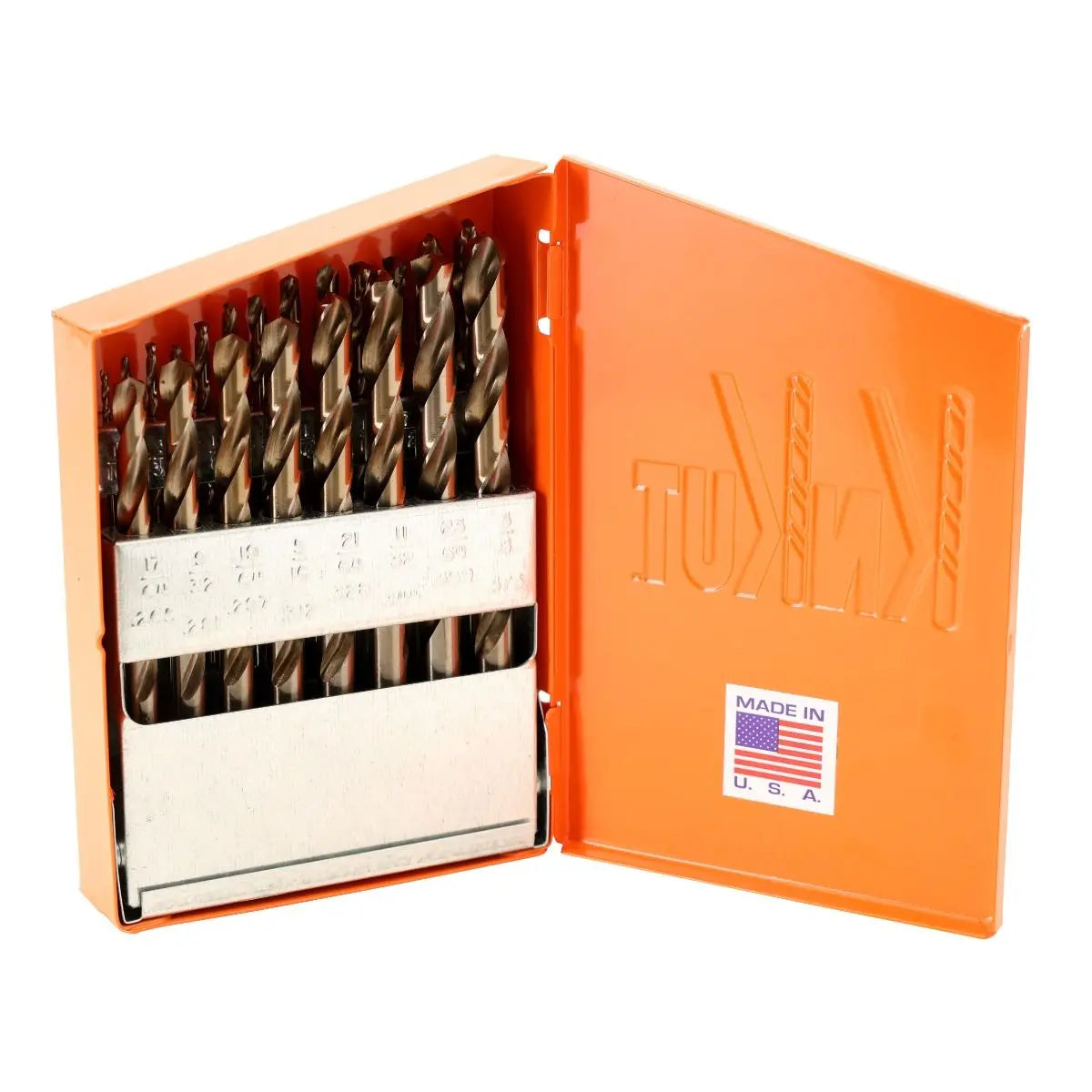 KnKut Set of 21 HD Hexagon Shank M35 Cobalt Jobber Length Drill Bit, 1/16 in - 3/8 in by 64ths - 21KK35 KnKut