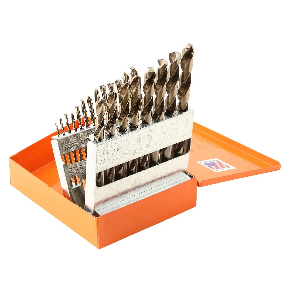 KnKut Set of 21 HD Hexagon Shank M35 Cobalt Jobber Length Drill Bit, 1/16 in - 3/8 in by 64ths - 21KK35 KnKut