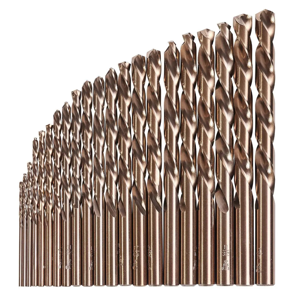 KnKut Set of 21 Fractional Jobber Length Left Hand Drill Bit, 1/16 in - 3/8 in by 64ths - 21KK6 KnKut