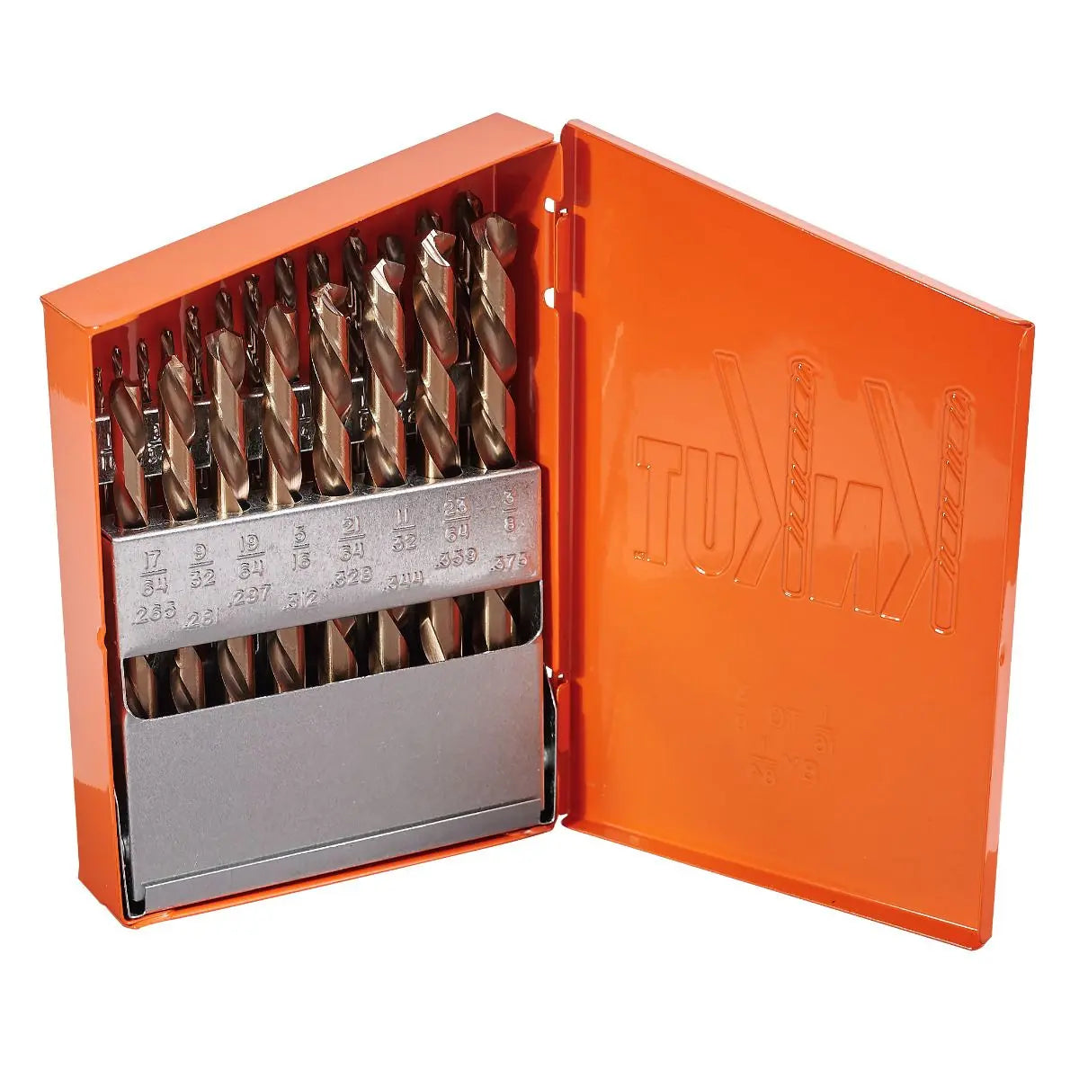 KnKut Set of 21 Fractional Jobber Length Left Hand Drill Bit, 1/16 in - 3/8 in by 64ths - 21KK6 KnKut